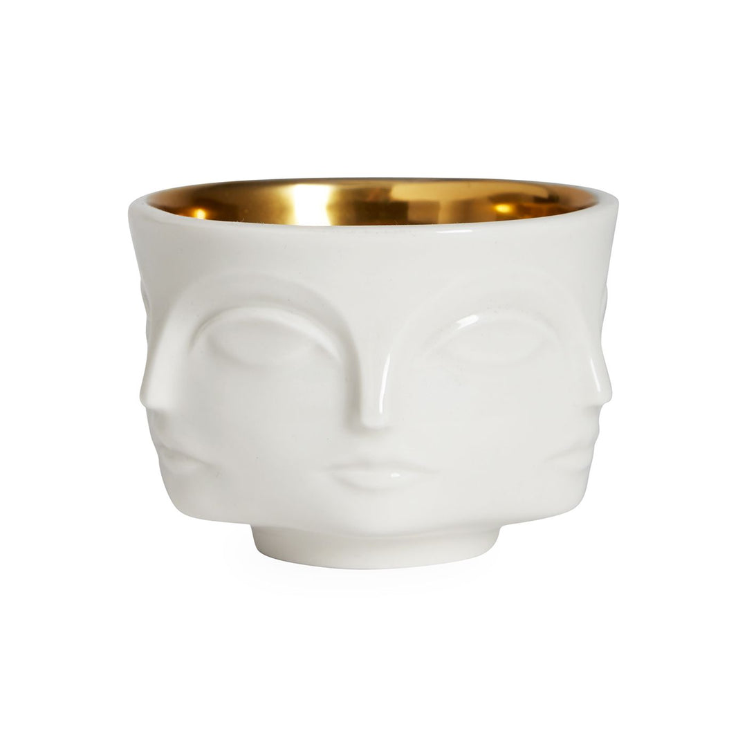 Muse Votive Holder (White / gold interior)